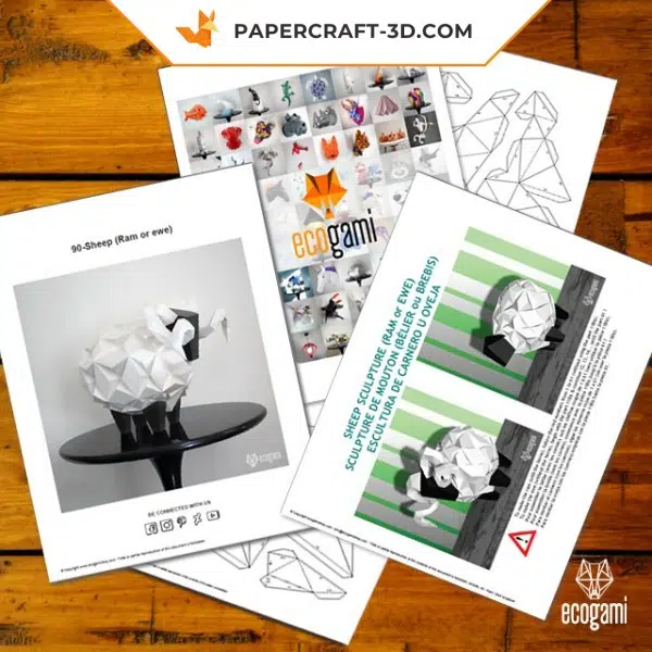 Papercraft 3d mouton, weergave 4