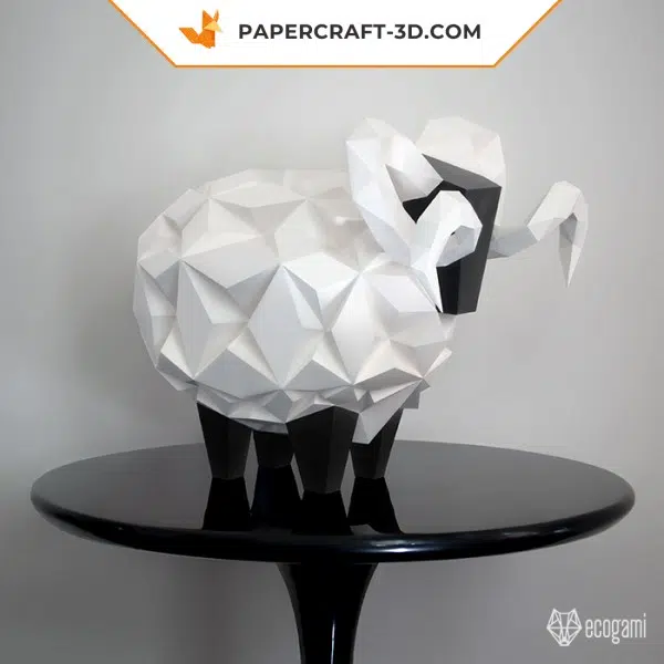 Papercraft de mouton en origami
