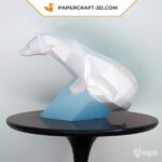 Papercraft eines Eisbären in Origami 3D