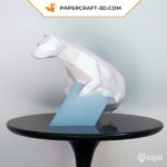 Papercraft eines Eisbären in Origami 3D