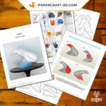 Papercraft eines Eisbären in Origami 3D