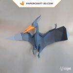 Papercraft of pterodactyl in 3D origami