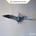 Papercraft of pterodactyl in 3D origami