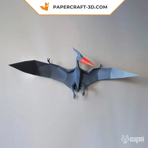 Papercraft de ptérodactyle en origami 3D