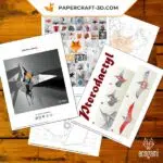 Papercraft 3d ptérodactyle, weergave 5