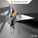 Papercraft of pterodactyl in 3D origami