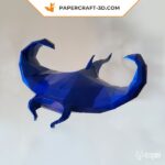 Papercraft manta ray in 3D origami