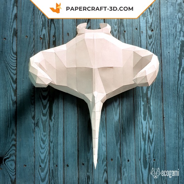 Papercraft de raia manta em origami 3D