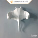 Papercraft manta ray in 3D origami