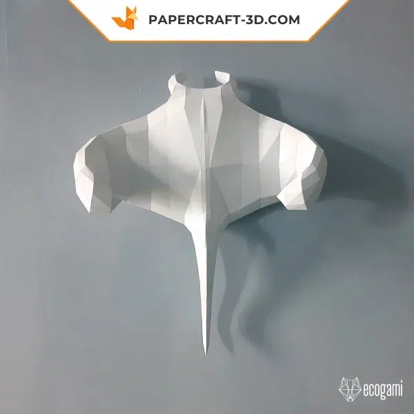 Papercraft raia manta in origami 3D