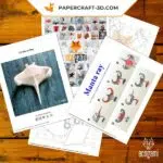 Papercraft 3d raie manta, weergave 4