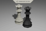 Papercraft chess queen in 3D origami