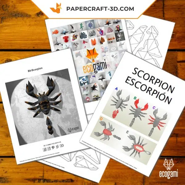 Papercraft 3d scorpion, weergave 3