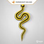 Papercraft snake in 3D origami