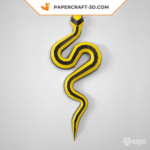 Papercraft snake in 3D origami