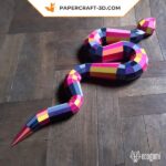 Papercraft snake in 3D origami