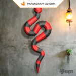 Papercraft snake in 3D origami