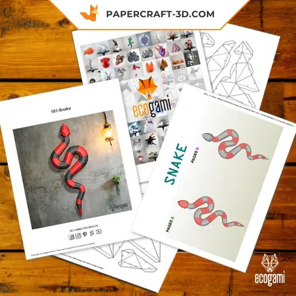 Papercraft 3d serpent, weergave 5