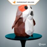 Papercraft de porg em origami Star Wars