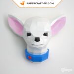 Papercraft chihuahua head in origami