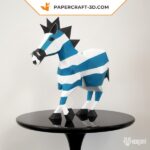 Papercraft zebra in 3D origami