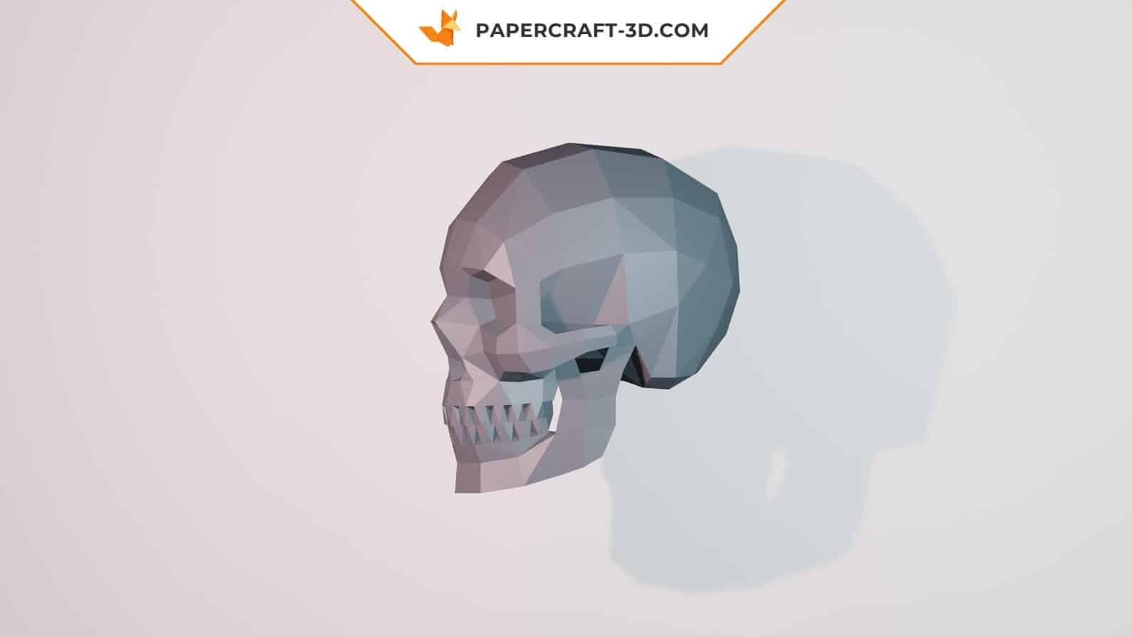 Papercraft human skull in 3D origami