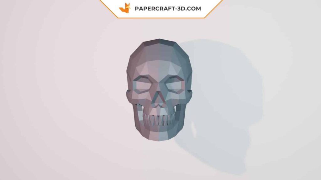 Papercraft cráneo humano en origami 3D