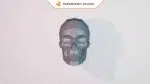 Papercraft crâne d’humain en origami 3D, weergave 3