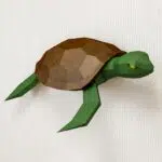 Papercraft demi tortue murale en origami 3D DIY, weergave 2