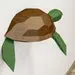 Papercraft demi tortue murale en origami 3D DIY, weergave 4