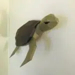 Papercraft demi tortue murale en origami 3D DIY, weergave 8