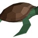 Papercraft half turtle wall origami 3D