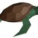 Papercraft demi tortue murale en origami 3D DIY, weergave 3