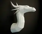 Papercraft de dragon en origami 3D, weergave 4