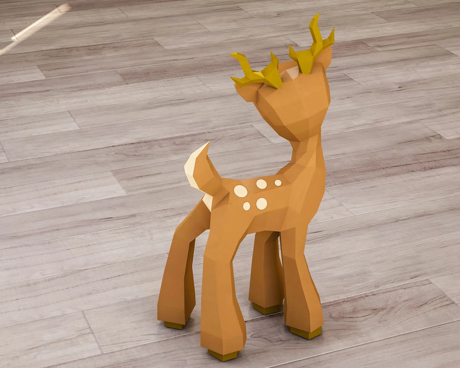 Papercraft de faon en origami, weergave 6
