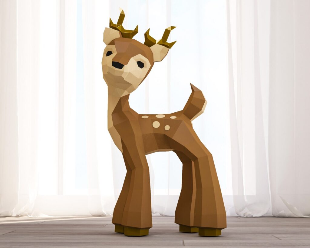 Origami baby deer papercraft