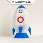 Papercraft rocket lamp in 3D origami