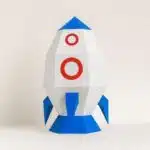 Papercraft gratuit de lampe fusée en origami 3D