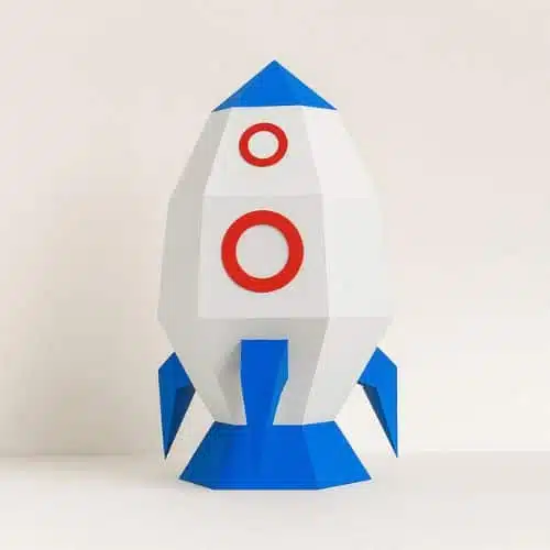 Papercraft gratuit de lampe fusée en origami 3D