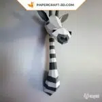 Papercraft de trophée girafe cartoon en origami 3D