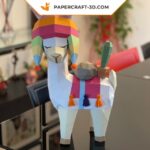 Papercraft bébé lama en origami
