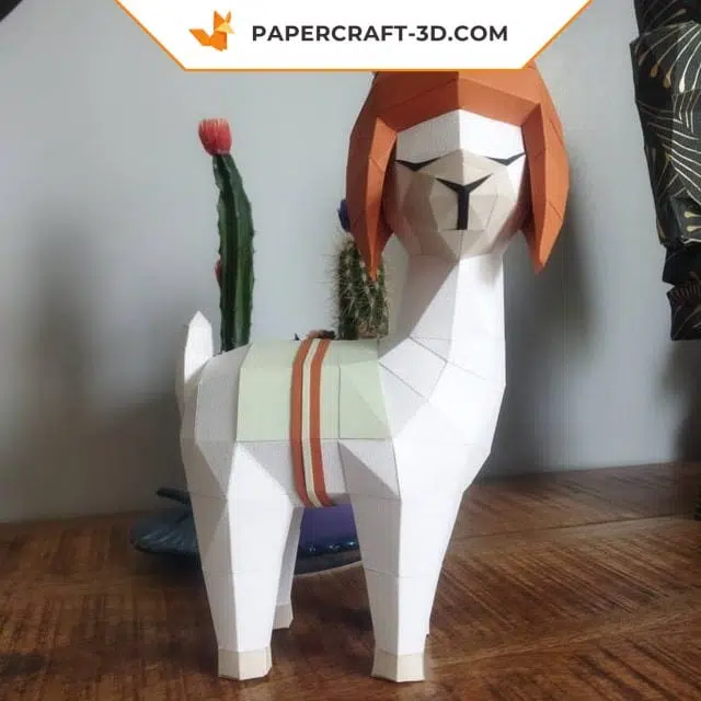 Bébé lama papercraft 3D