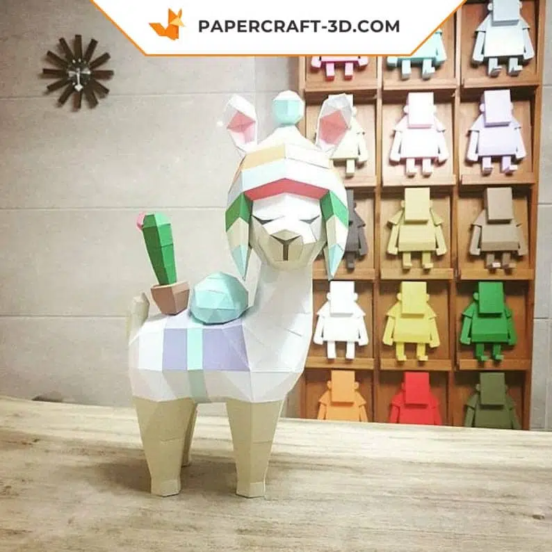 Baby Llama Papercraft Origami