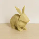 Papercraft gratuit lapin assis en origami 3D