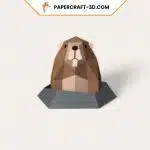 Papercraft gratuit de marmotte en origami 3D