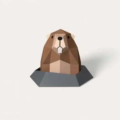 Papercraft gratuit de marmotte en origami 3D
