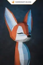 Papercraft renard en origami papier 3D, weergave 6