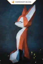 Papercraft renard en origami papier 3D, weergave 7
