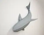 Papercraft de requin gris entier mural en origami 3D, weergave 5