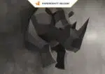 Papercraft demi rhinocéros mural en origami 3D, weergave 2